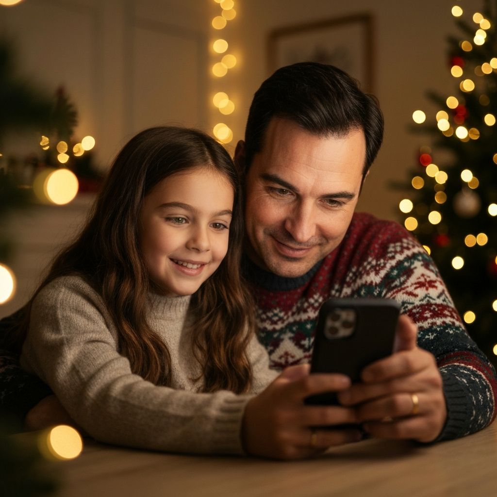 Family sharing a magical Christmas moment